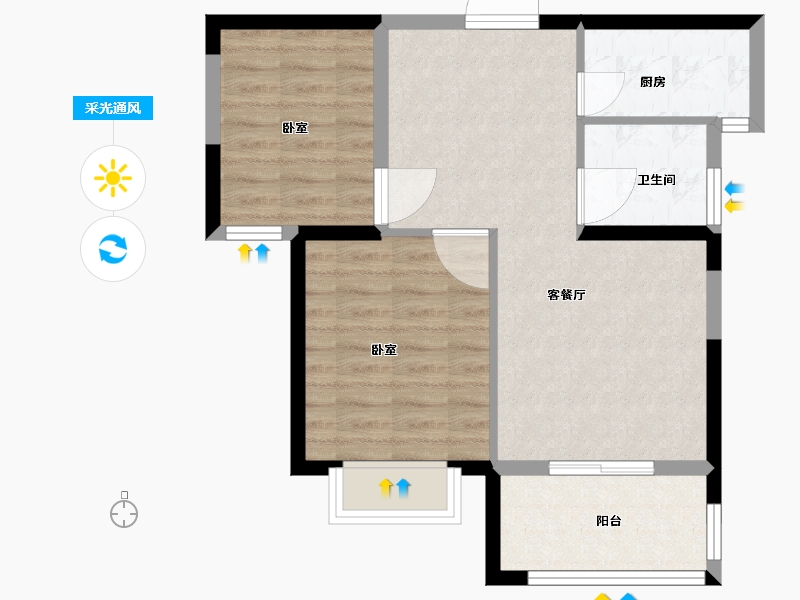 江西省-吉安市-凯旋翰林府-62.20-户型库-采光通风