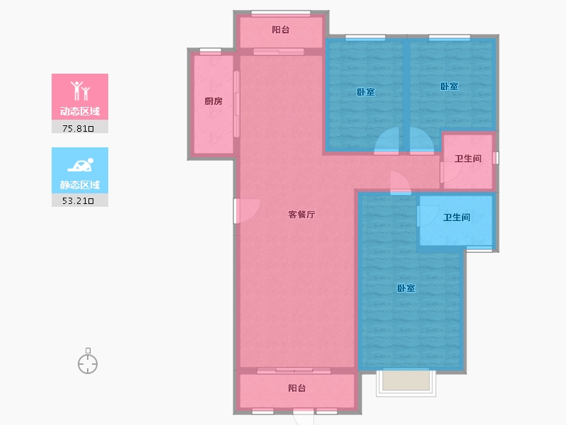 河北省-唐山市-八方紫金御苑-116.16-户型库-动静分区