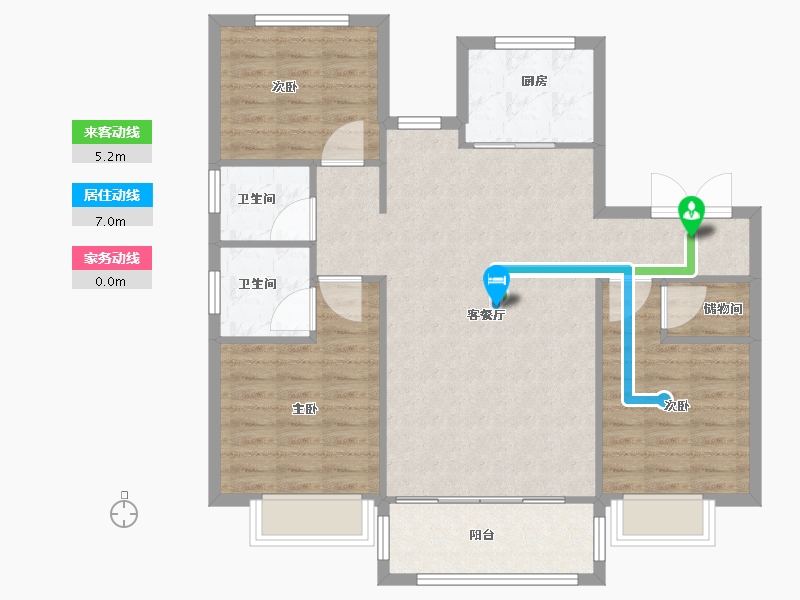 上海-上海市-尼德兰花园三期-94.00-户型库-动静线