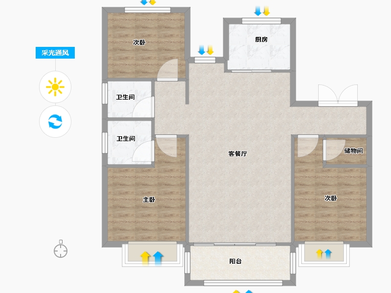 上海-上海市-尼德兰花园三期-94.00-户型库-采光通风