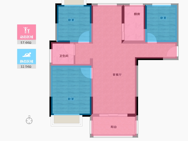 江苏省-苏州市-誉相庭-80.00-户型库-动静分区