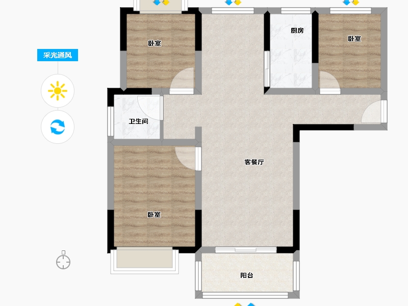 江苏省-苏州市-誉相庭-80.00-户型库-采光通风