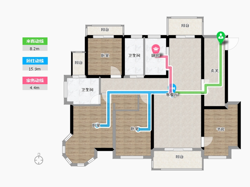 浙江省-嘉兴市-香缇御峰·中央公园-138.00-户型库-动静线