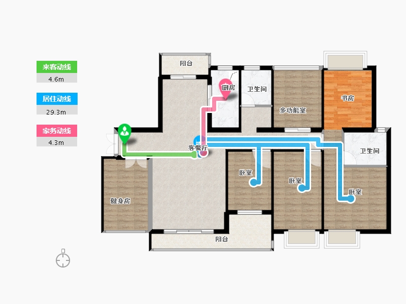 江西省-九江市-中航城·果岭东方-137.00-户型库-动静线