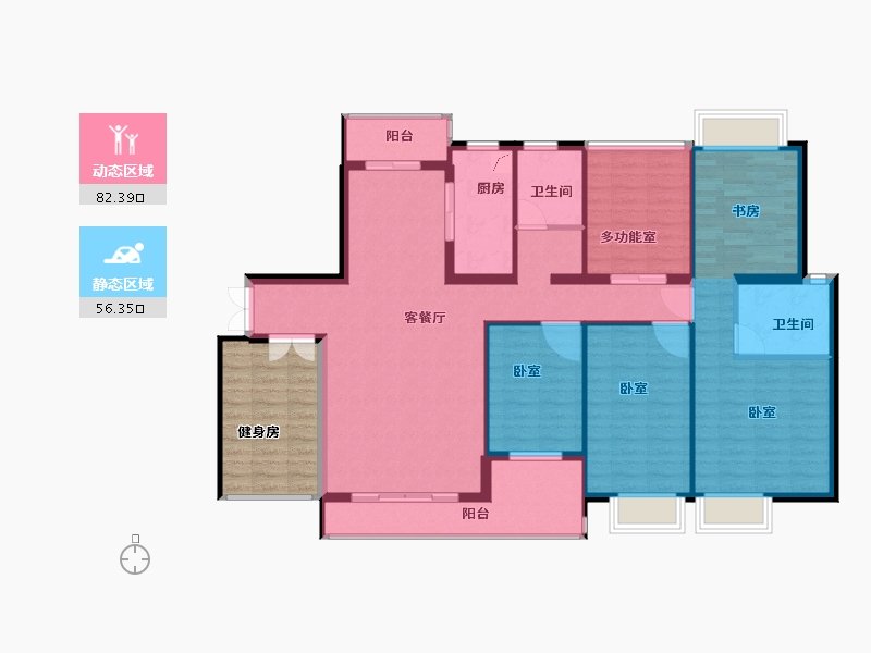 江西省-九江市-中航城·果岭东方-137.00-户型库-动静分区