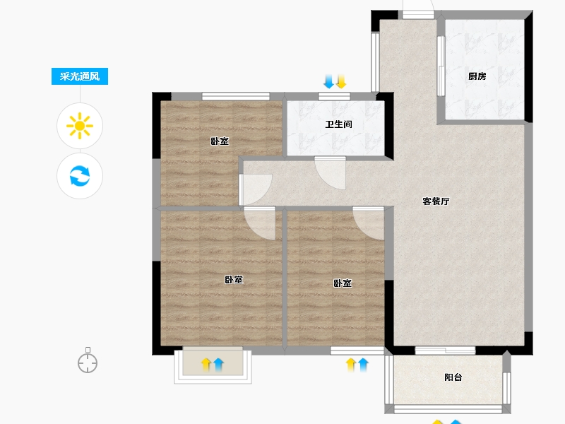 江苏省-盐城市-嘉业上郡-87.00-户型库-采光通风