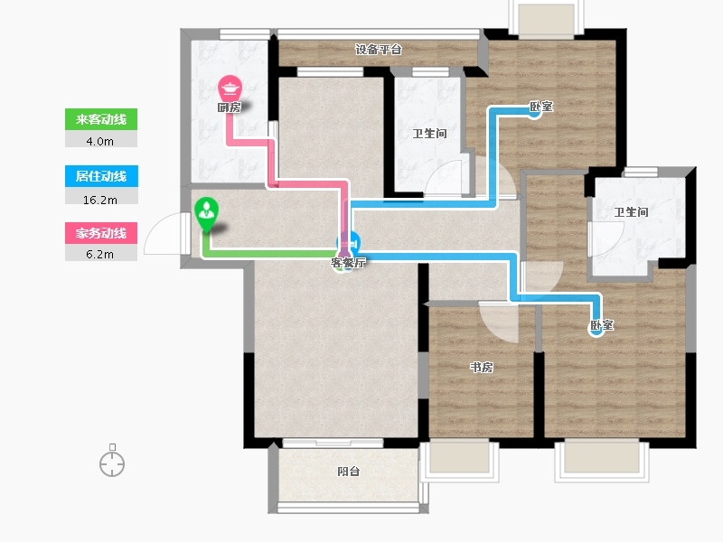 浙江省-宁波市-郁金香中心-101.00-户型库-动静线