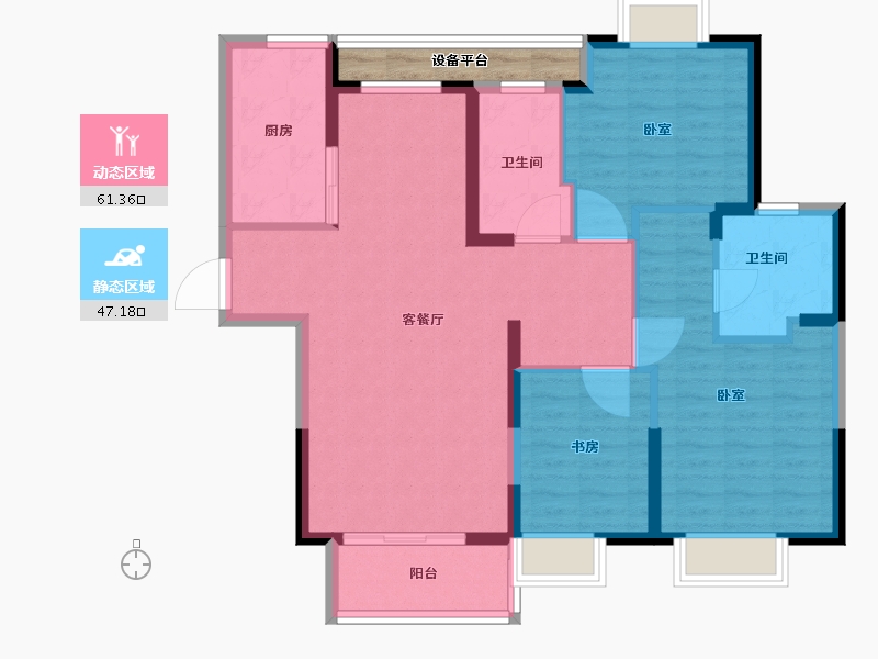 浙江省-宁波市-郁金香中心-101.00-户型库-动静分区