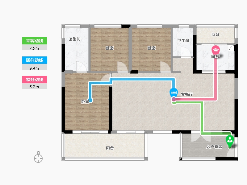 四川省-宜宾市-中铁·卓越城-113.41-户型库-动静线