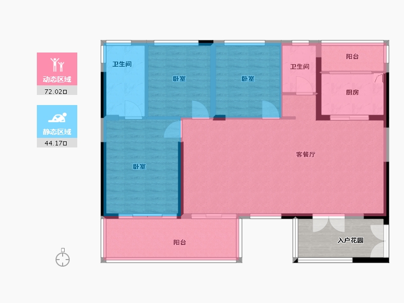 四川省-宜宾市-中铁·卓越城-113.41-户型库-动静分区