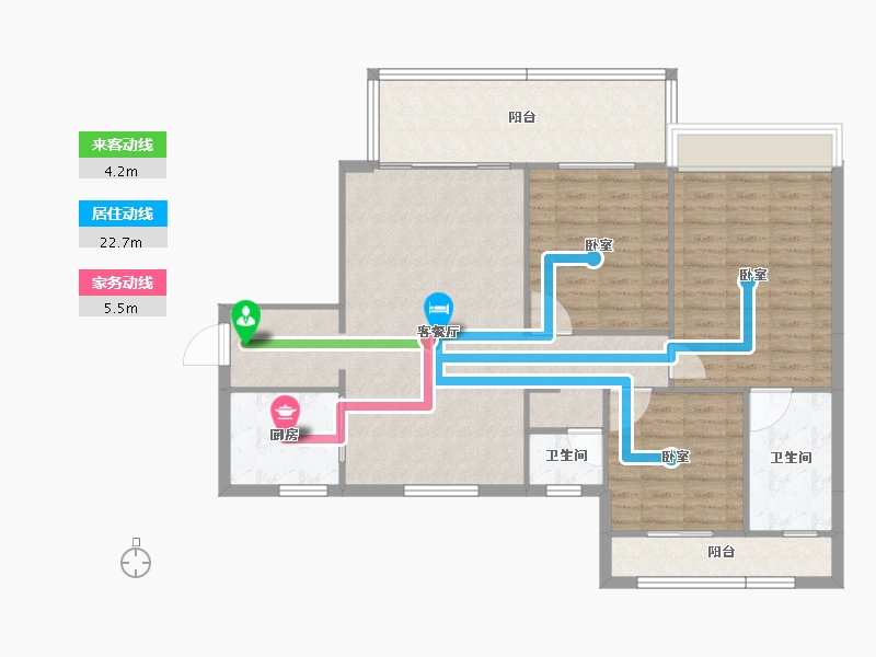 四川省-宜宾市-鑫悦华府-110.82-户型库-动静线