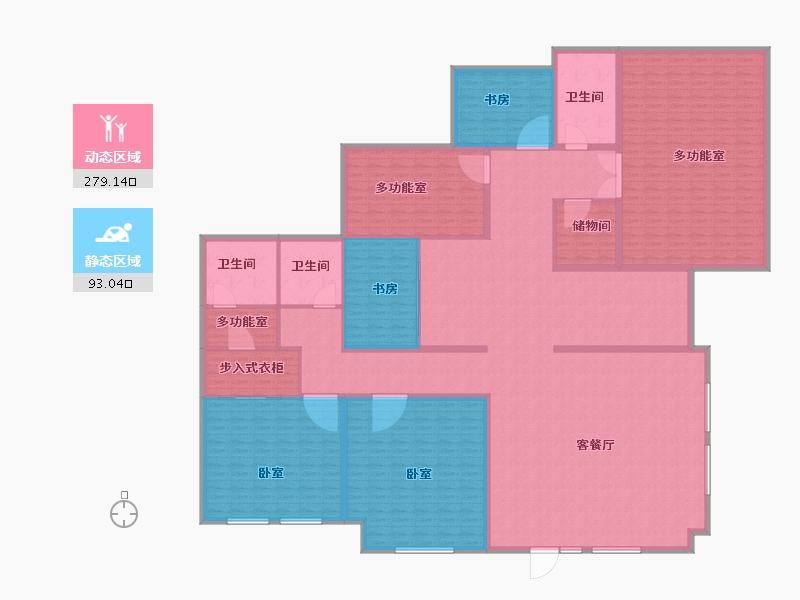 辽宁省-丹东市-恒景·溪山壹號-346.50-户型库-动静分区