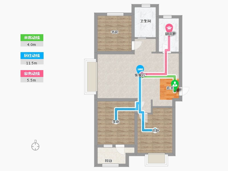 山东省-青岛市-磊鑫伊顿阳光-73.60-户型库-动静线