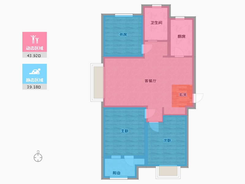 山东省-青岛市-磊鑫伊顿阳光-73.60-户型库-动静分区