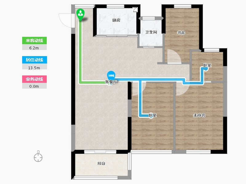 浙江省-宁波市-宁兴嘉利玫瑰园-95.00-户型库-动静线