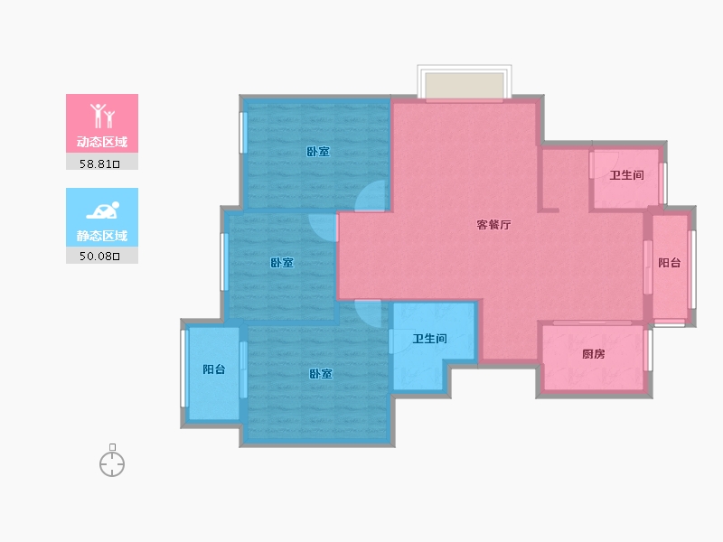 浙江省-宁波市-钟山香榭湾-99.00-户型库-动静分区