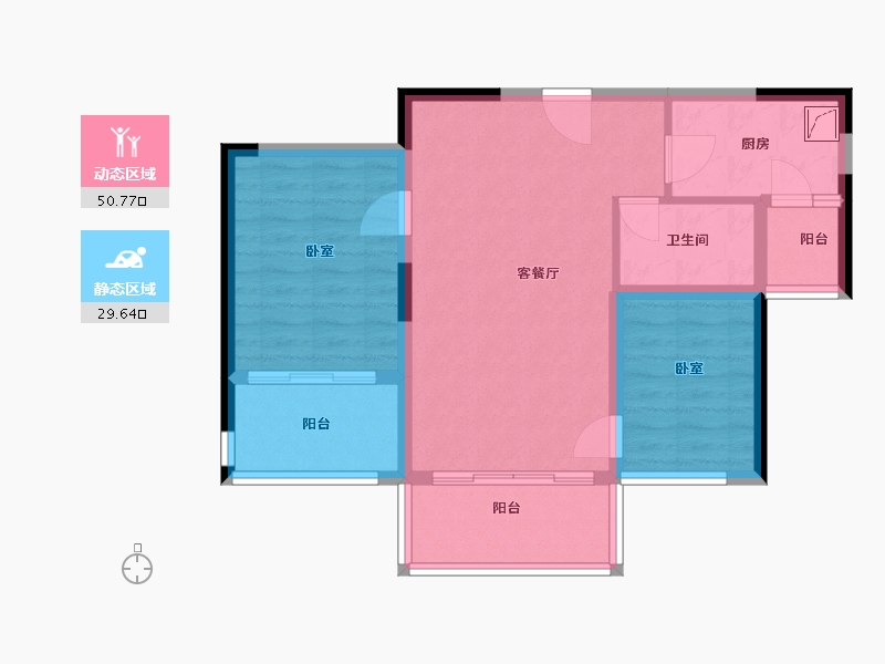 浙江省-嘉兴市-海盐碧桂园润园-71.57-户型库-动静分区