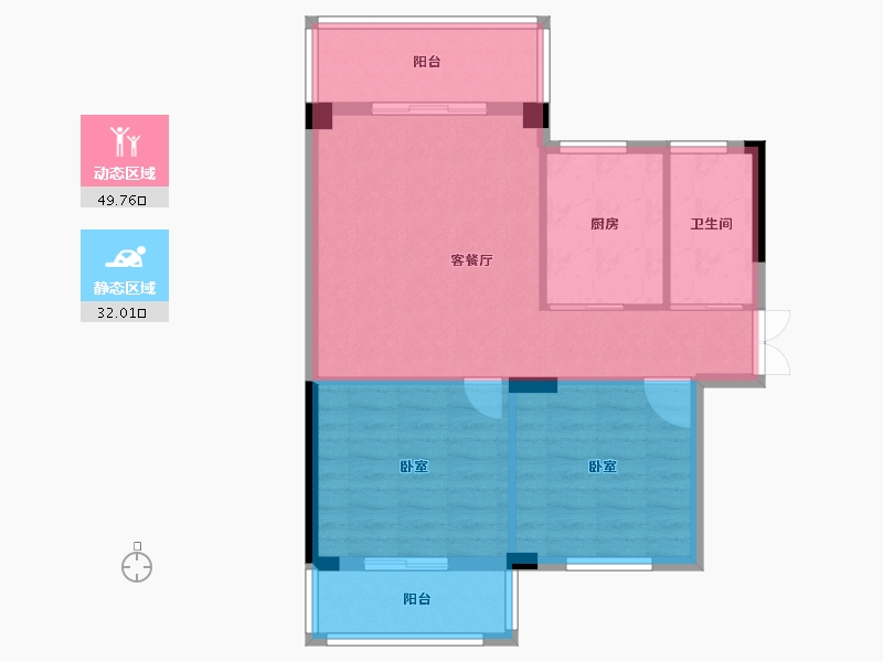 浙江省-杭州市-恒厚阳光城-74.00-户型库-动静分区