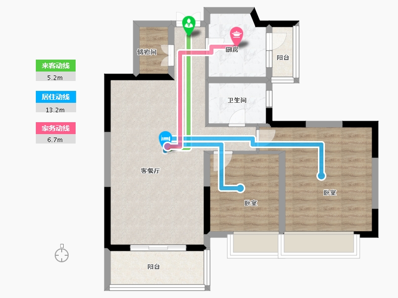 江苏省-南京市-星雨华府-73.20-户型库-动静线