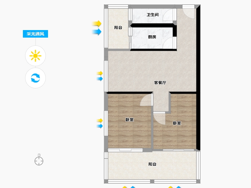 四川省-绵阳市-水韵丽都2期-61.28-户型库-采光通风