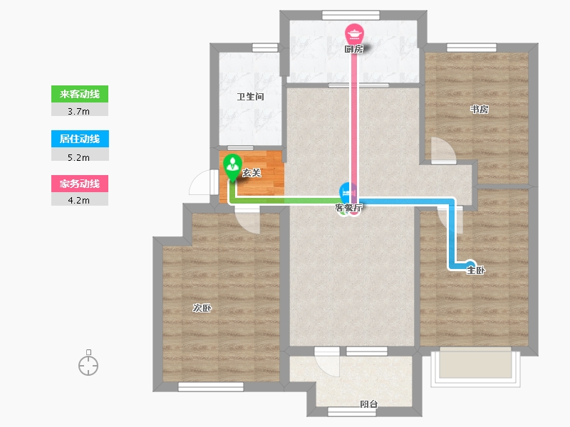 山东省-青岛市-磊鑫伊顿阳光-77.60-户型库-动静线