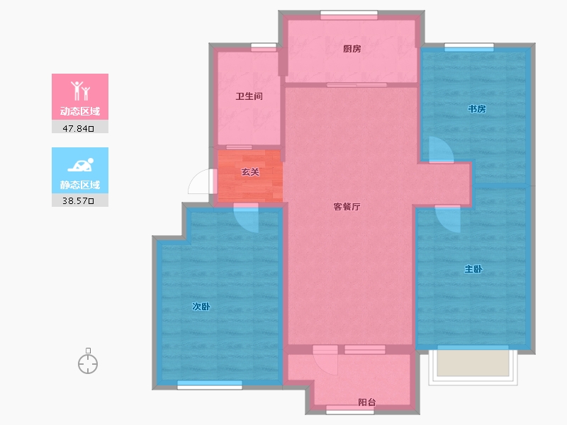 山东省-青岛市-磊鑫伊顿阳光-77.60-户型库-动静分区