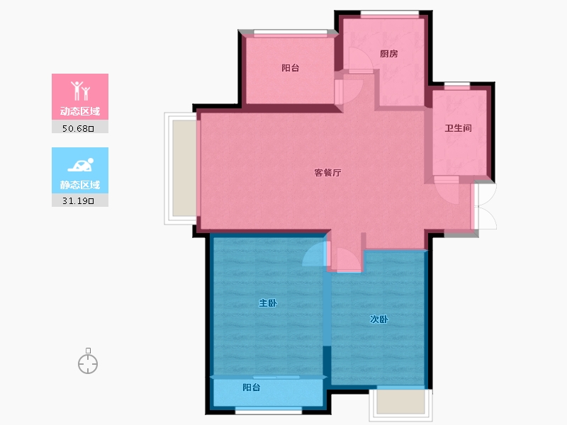 山东省-青岛市-磊鑫伊顿阳光-72.80-户型库-动静分区