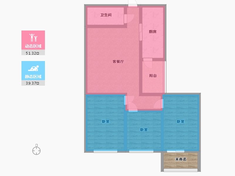 河北省-邯郸市-永华新城-83.89-户型库-动静分区