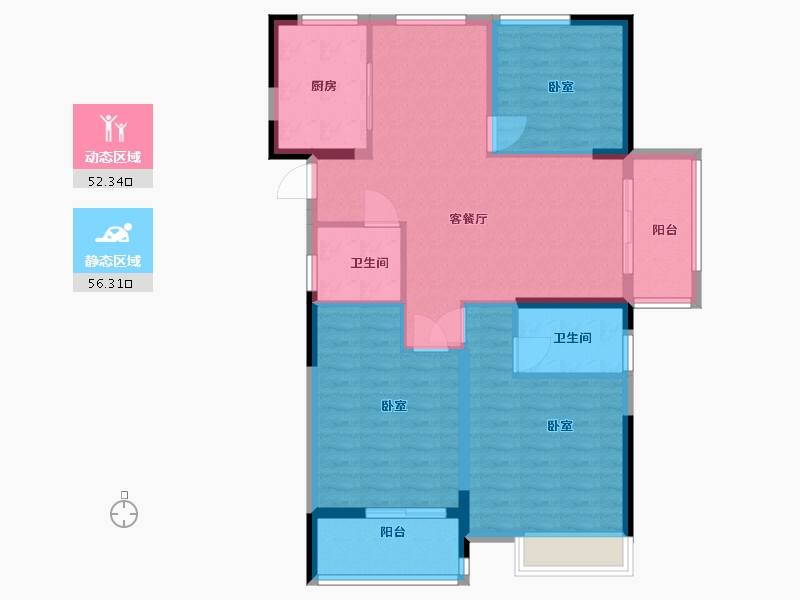 江苏省-盐城市-嘉业上郡-98.00-户型库-动静分区