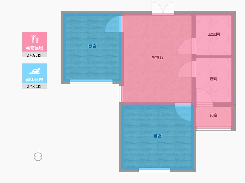 河北省-邯郸市-现代·颐和苑-55.00-户型库-动静分区