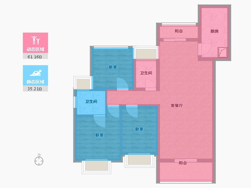 广东省-珠海市-忠信桃源居东区-84.70-户型库-动静分区