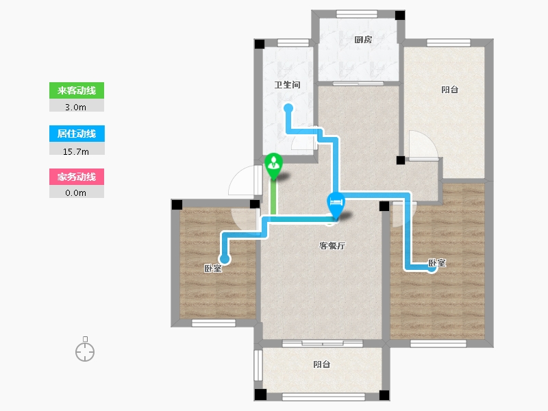 江苏省-苏州市-伟业迎春世家-78.99-户型库-动静线