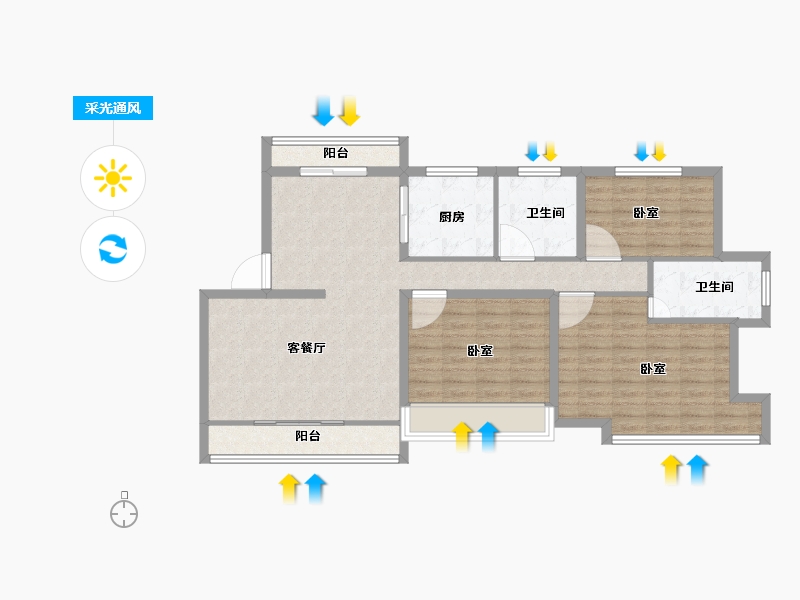 安徽省-宣城市-金玉苑-101.29-户型库-采光通风