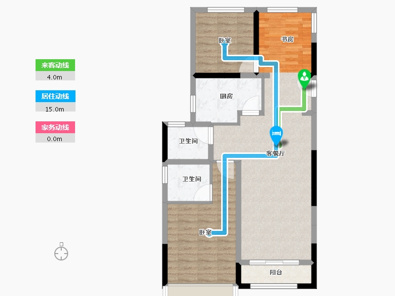 浙江省-宁波市-雅戈尔新东城-80.00-户型库-动静线