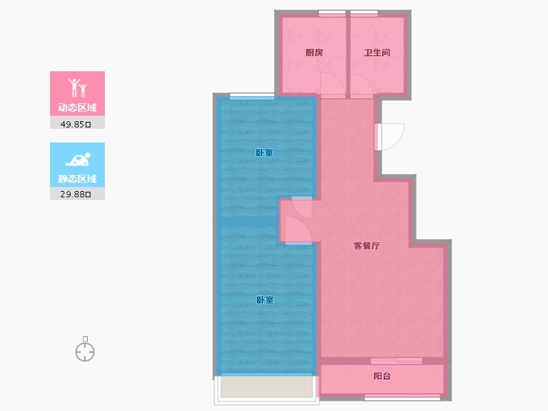 河北省-唐山市-铂悦派-71.00-户型库-动静分区