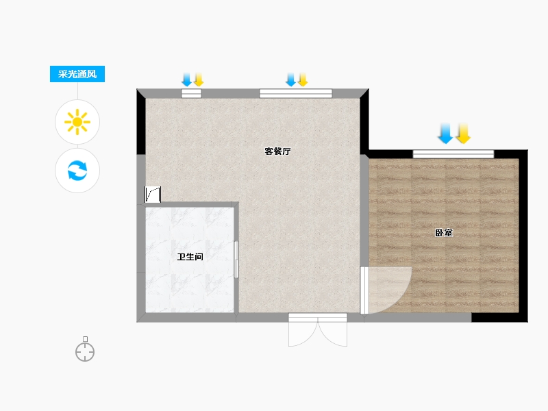 江苏省-南京市-水岸风华-55.00-户型库-采光通风