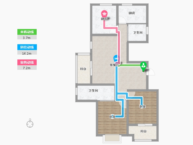 江苏省-南通市-浅水湾·名门世家-104.00-户型库-动静线