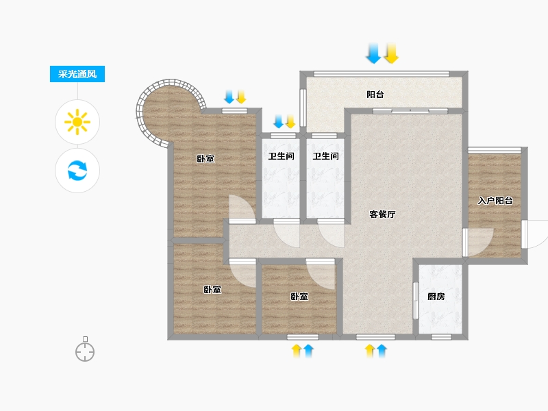 湖南省-怀化市-隆平国际-118.41-户型库-采光通风