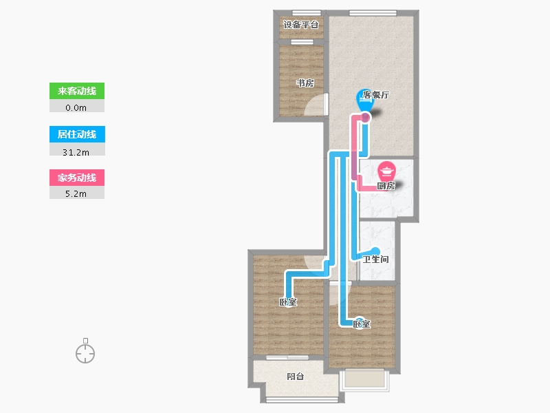 江苏省-南通市-浅水湾·名门世家-87.00-户型库-动静线