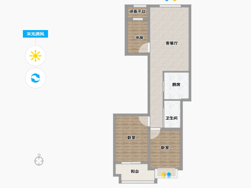 江苏省-南通市-浅水湾·名门世家-87.00-户型库-采光通风