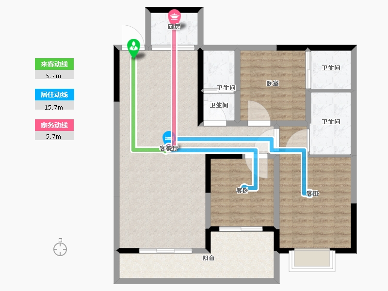 湖南省-娄底市-汇通国际-106.00-户型库-动静线