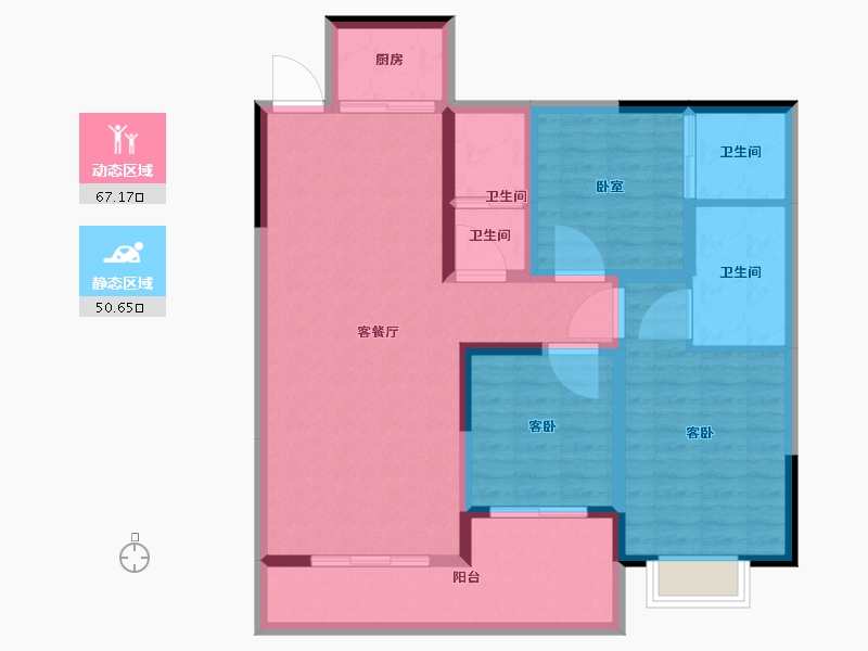 湖南省-娄底市-汇通国际-106.00-户型库-动静分区