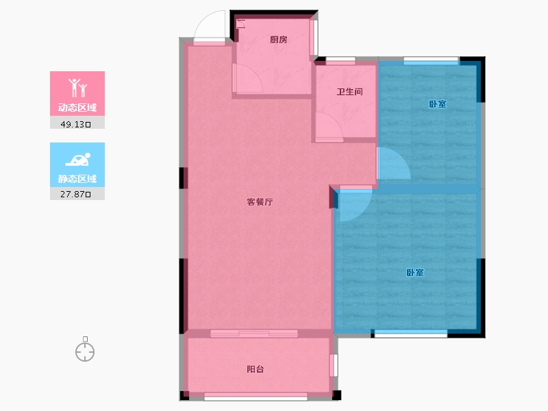 江苏省-苏州市-伟业迎春世家-69.94-户型库-动静分区