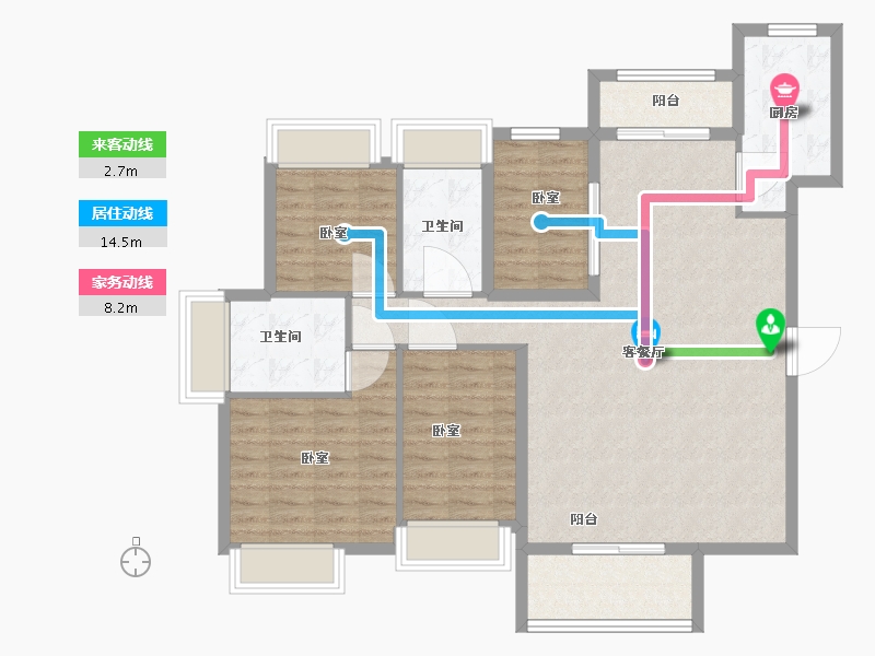 广东省-珠海市-忠信桃源居东区-107.17-户型库-动静线