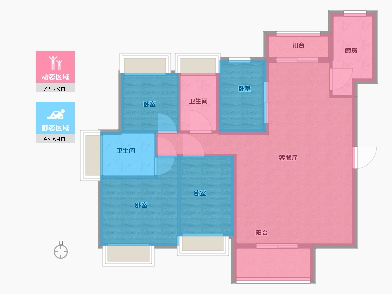 广东省-珠海市-忠信桃源居东区-107.17-户型库-动静分区