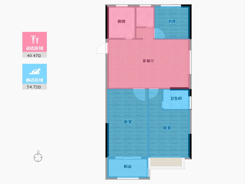 浙江省-宁波市-锦海名园-87.00-户型库-动静分区