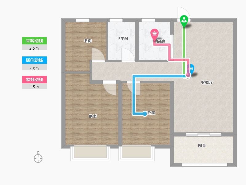 江苏省-盐城市-朗达壹号院-91.48-户型库-动静线