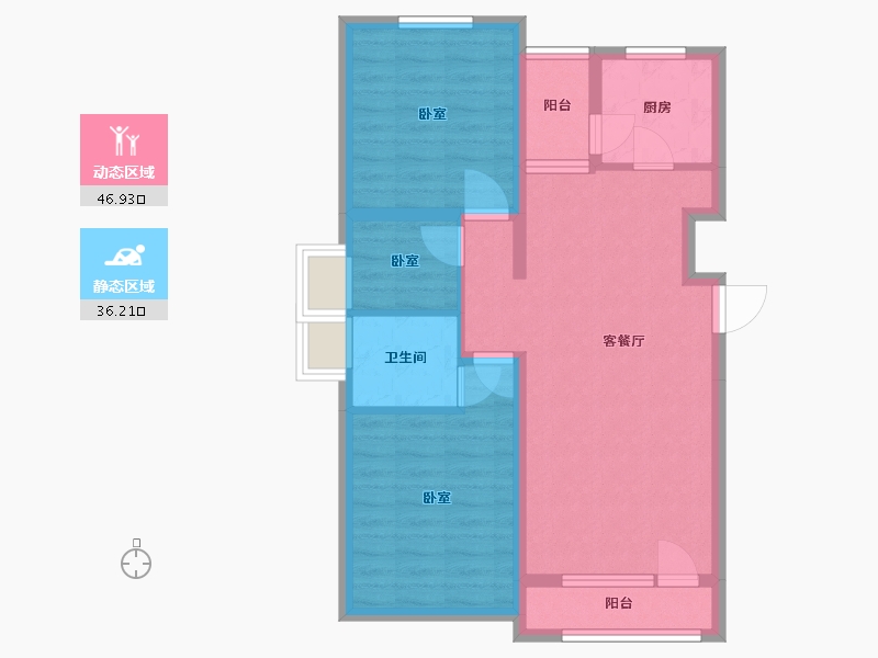 河北省-唐山市-橡树湾-73.59-户型库-动静分区