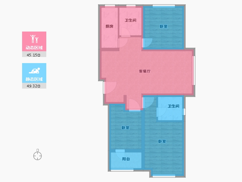 河北省-石家庄市-肯彤国际-83.81-户型库-动静分区