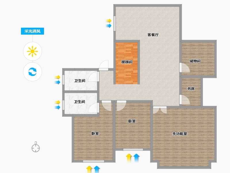 辽宁省-丹东市-恒景·溪山壹號-200.00-户型库-采光通风